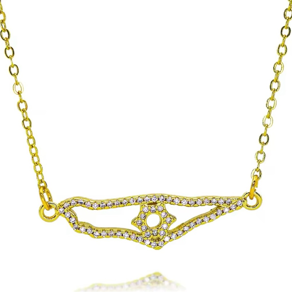 Elegant 18k Gold Plated Map of Israel Necklace with Star of David Center!